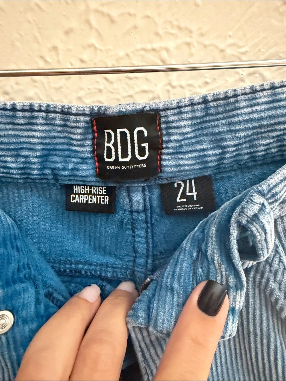 BDG Urban Outfitters Blue Corduroy High-Rise Carpenter Shorts | Size 24